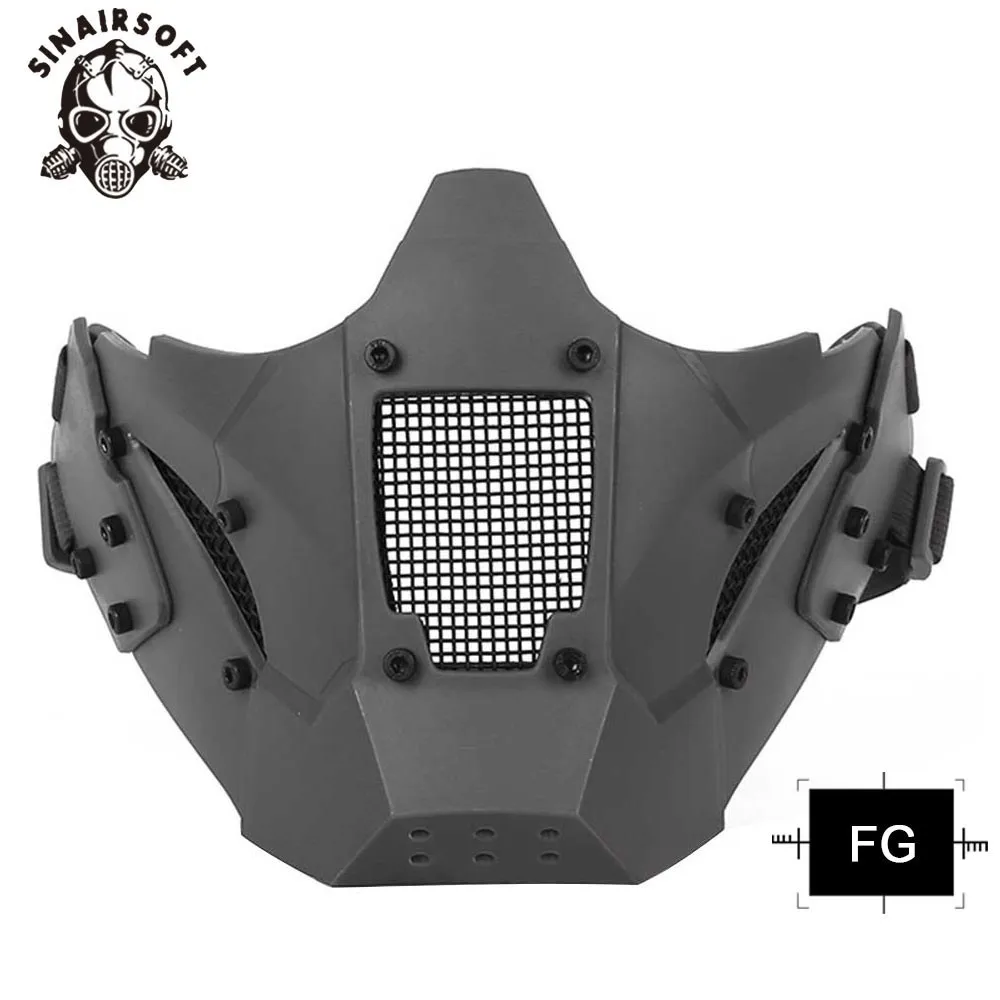 FG Iron Warrior Стиль маска Защитный Половина уход за кожей лица Уход за кожей лица Пластик маска в стиле милитари разгрузка для охоты и пейнтбола маска - Цвет: FG