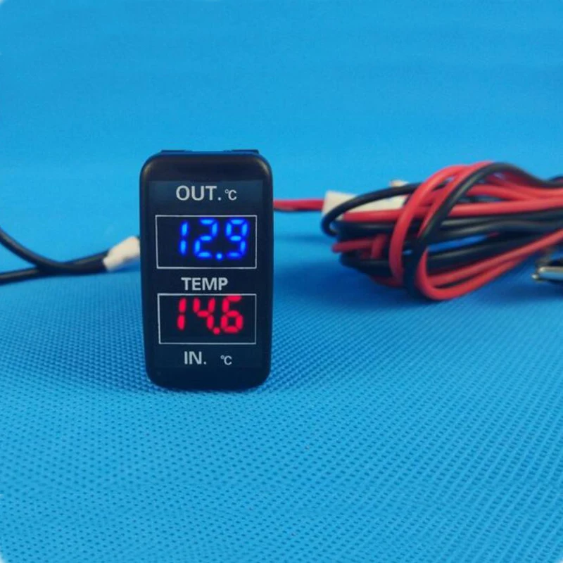 40*22 мм автомобильное USB зарядное устройство+ дисплей напряжения и внутренняя температура+ Внешняя температура для Toyota prado fj120(2008
