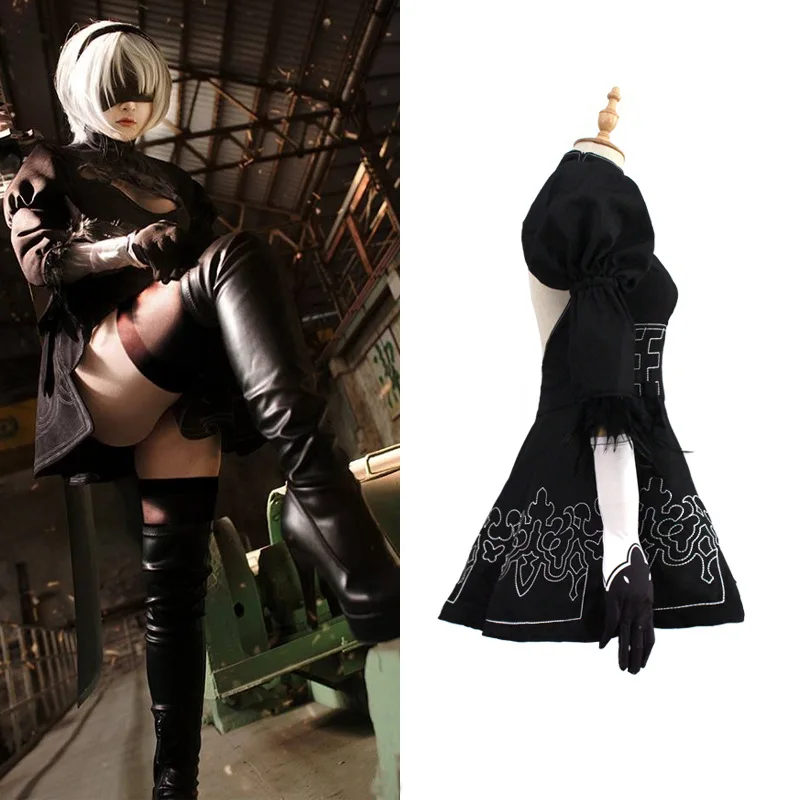 Nier Automata костюм для косплея йорха 2B сексуальный игр женский ролевых нарядное