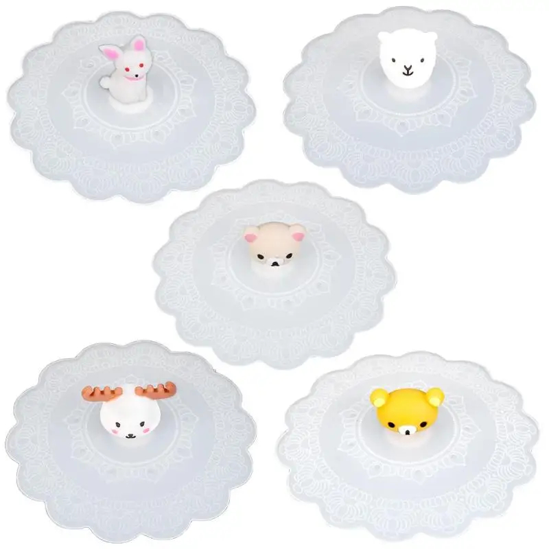 Милая мультяшная Крышка для питьевой чашки силиконовая противопылевая крышка