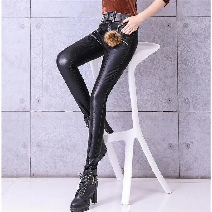 2021 на осень зиму женские штаны из искусственной кожи пикантные тонкие эластичные