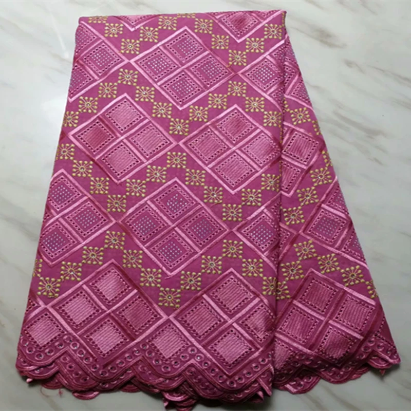 Чудесная пурпурная швейцарская вуаль кружевная ткань 2019 Африканский узор хлопок