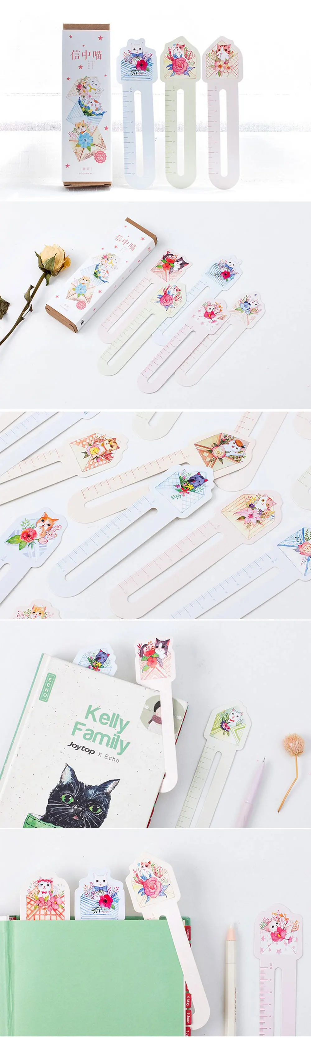 30 шт./кор. конверт бумага для кошки мультфильм закладки kawaii Дети Канцтовары офисный школьный supplie papelaria подарок для детей