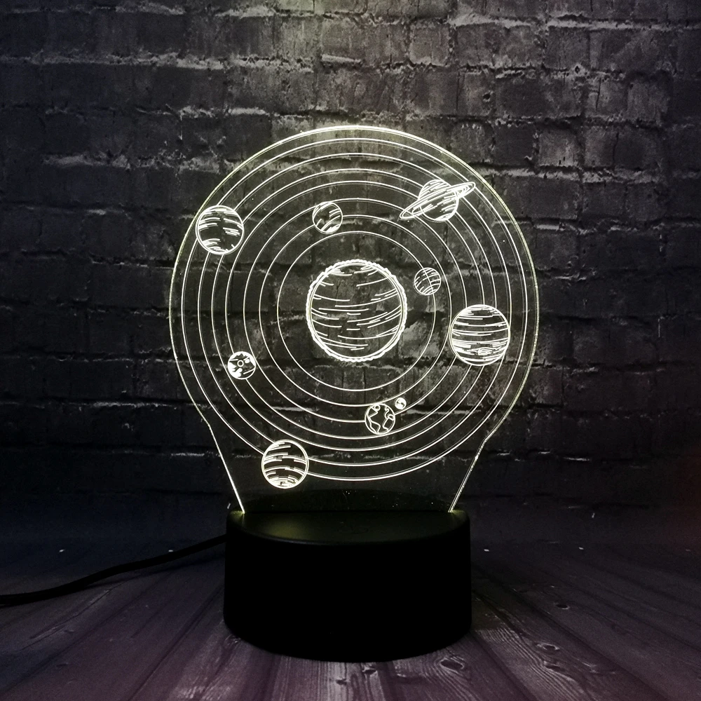 Новинка 2019 3D USB СВЕТОДИОДНЫЙ светильник Universe Nine Planet Trails Goble акриловый сенсорный