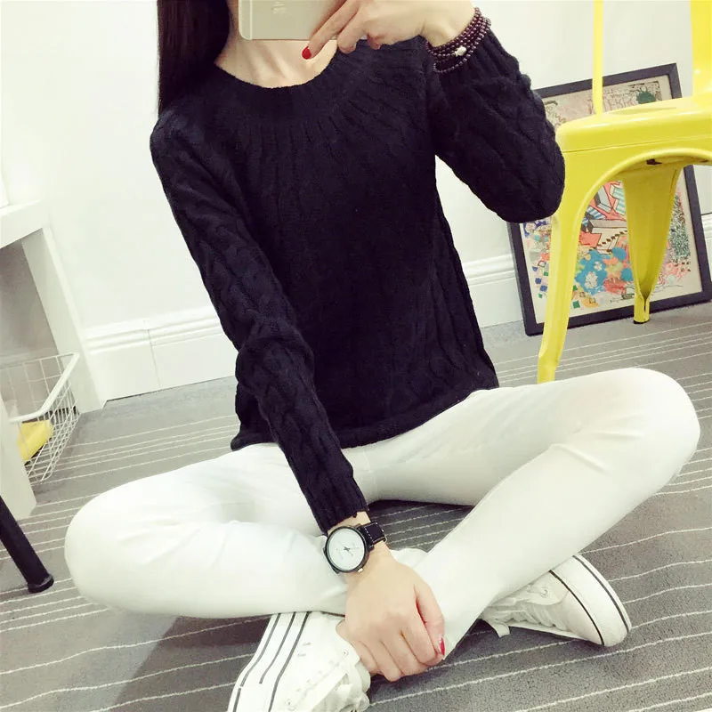 Neploe Solid Knitted Sweet Girl Sweater Casual Losse Women Pullover 2020 Autumn Winter New Fashion O-Neck Sueter Mujer 69074 | Женская