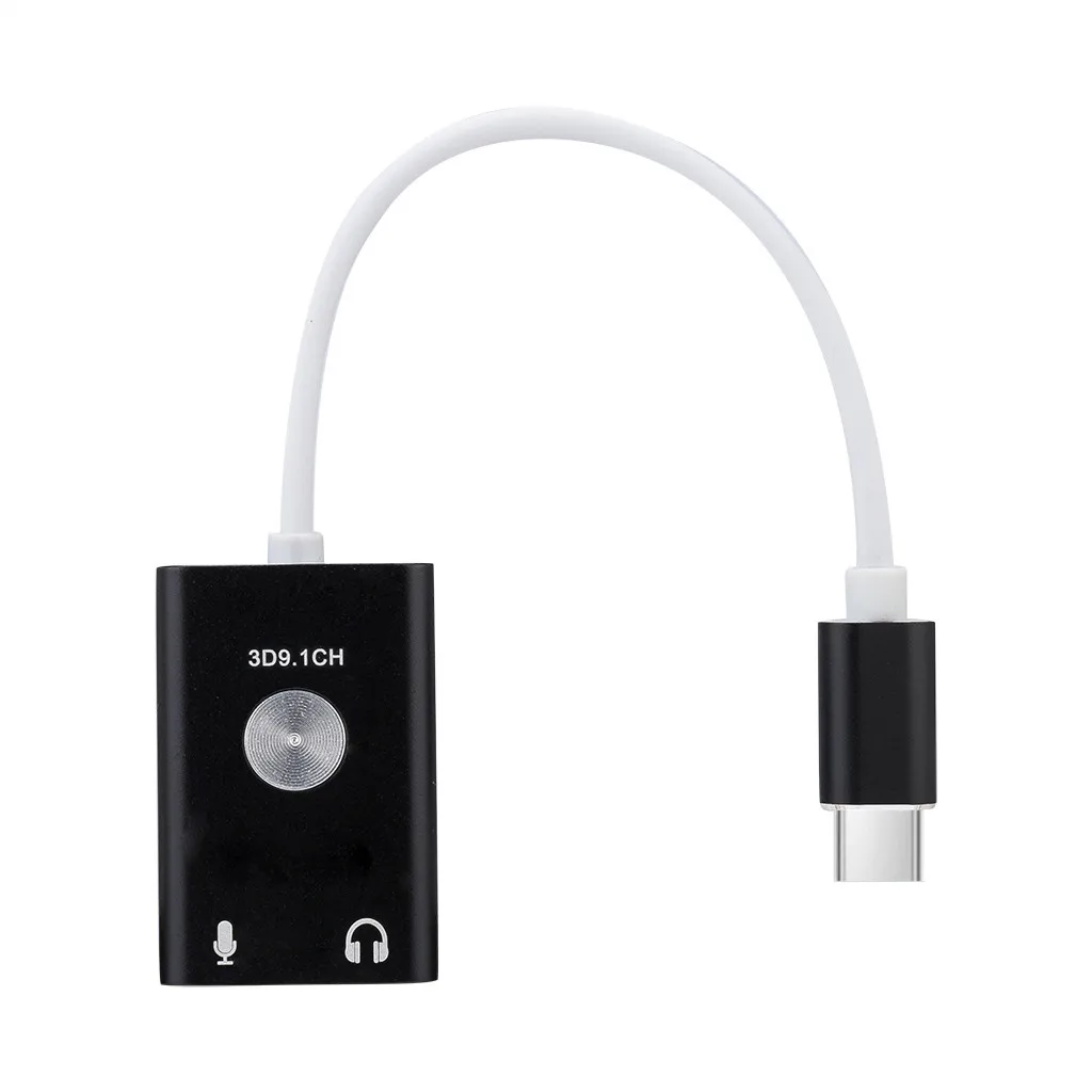Внешний аудио адаптер USB Type C для наушников звуковая карта HIFI Magic Voice 9 1 3D CH ноутбука