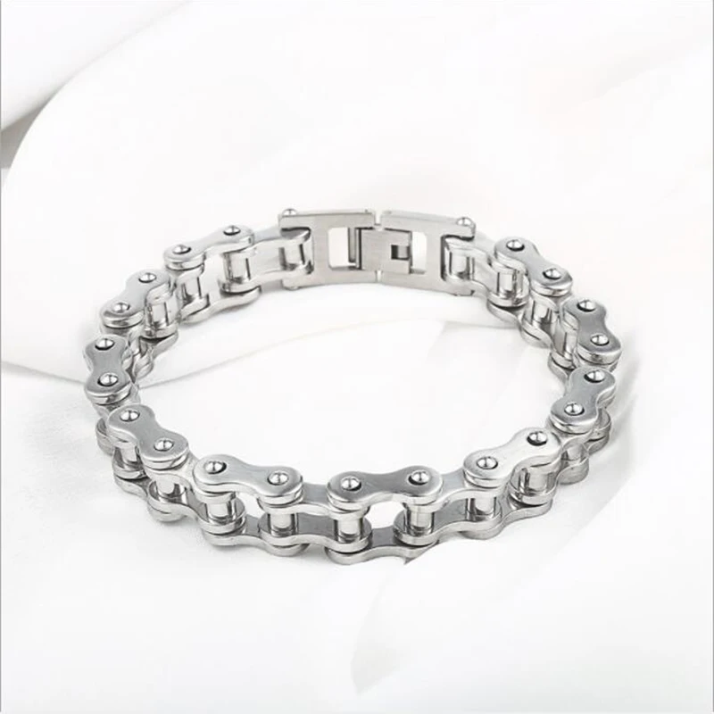 Новая модная цепь со звеньями из нержавеющей стали велосипедный браслет мужские