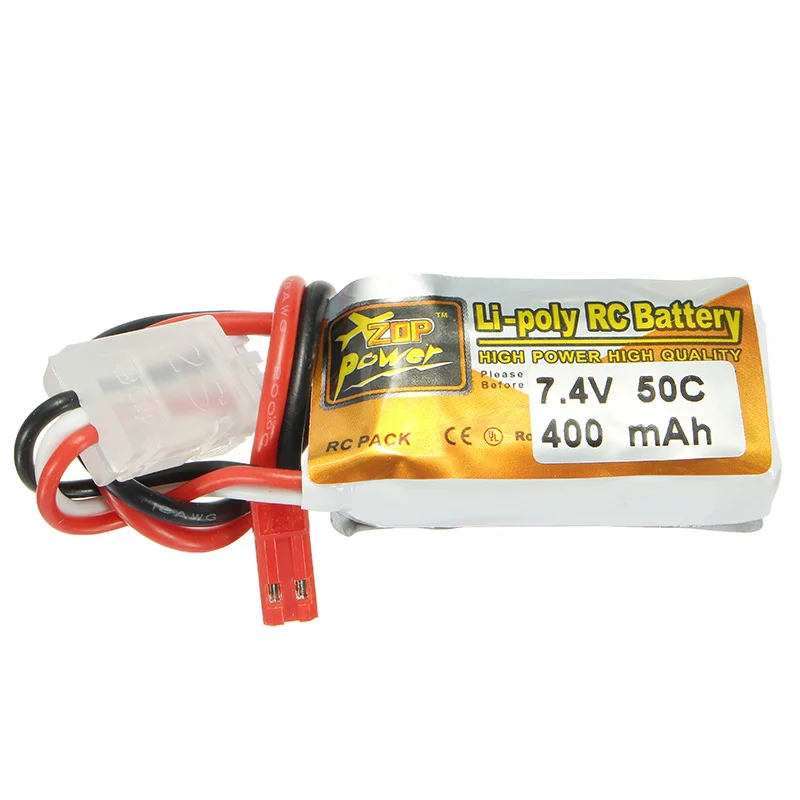 Перезаряжаемый ZOP Power 7 4 V 400 mAh 2 S 50C Lipo Батарея JST Разъем для RC Мультикоптер