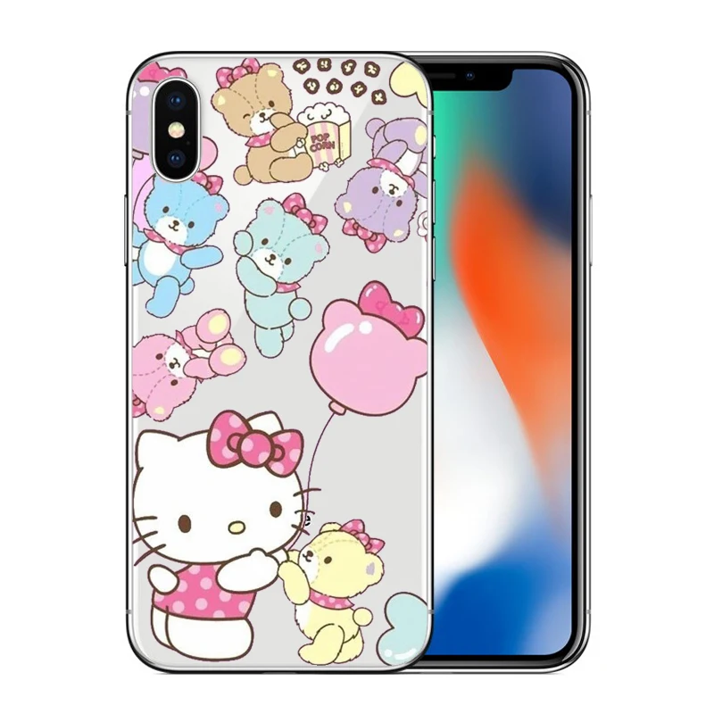 Прекрасный Hello kitty Новое поступление Мягкий Силиконовый ТПУ чехол для iphone 6 6S 7 8 Plus