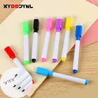 Маркеры для белой доски, 5 шт.лот, встроенный магнитный ластик, Детские канцелярские принадлежности, стираемая ручка, черные чернила, офисные и школьные принадлежности