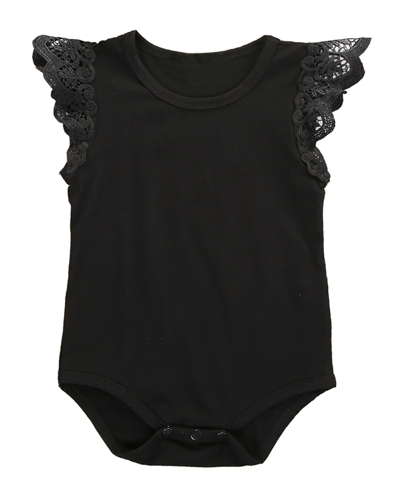 Хлопковый комбинезон для новорожденных девочек кружевной джемпер без рукавов с