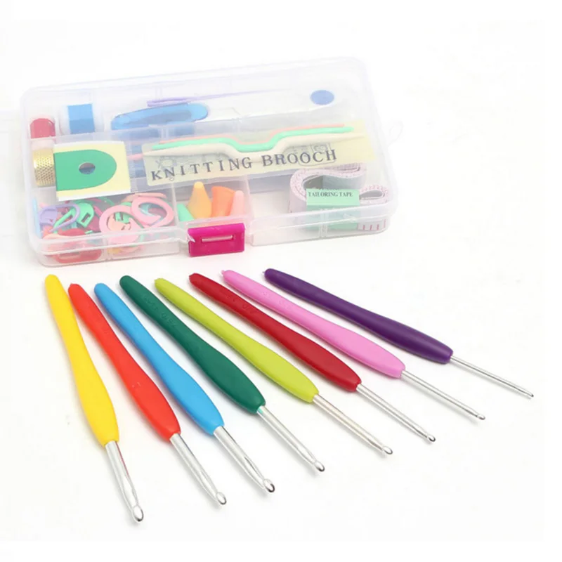 16 разных вязальные крючки размеров иголки швы для вязания набор крючком