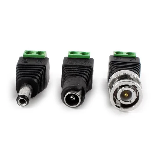 2 шт. Coax Cat5 к BNC Папа + 4 5 5x2 1 мм Мужской Женский DC разъем питания CCTV|dc female male|female dc power