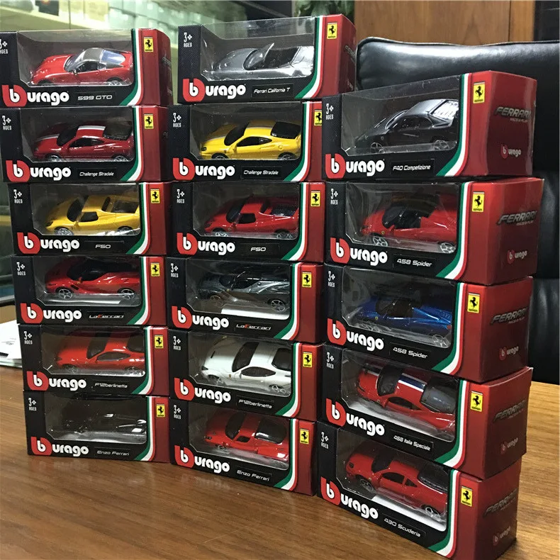 Burago 1: 64 1:43 литье под давлением автомобиля сплава мальчик ребенок автомобиль игрушки модель полный набор для ферраридала с оригинальной коробкой для детей подарок