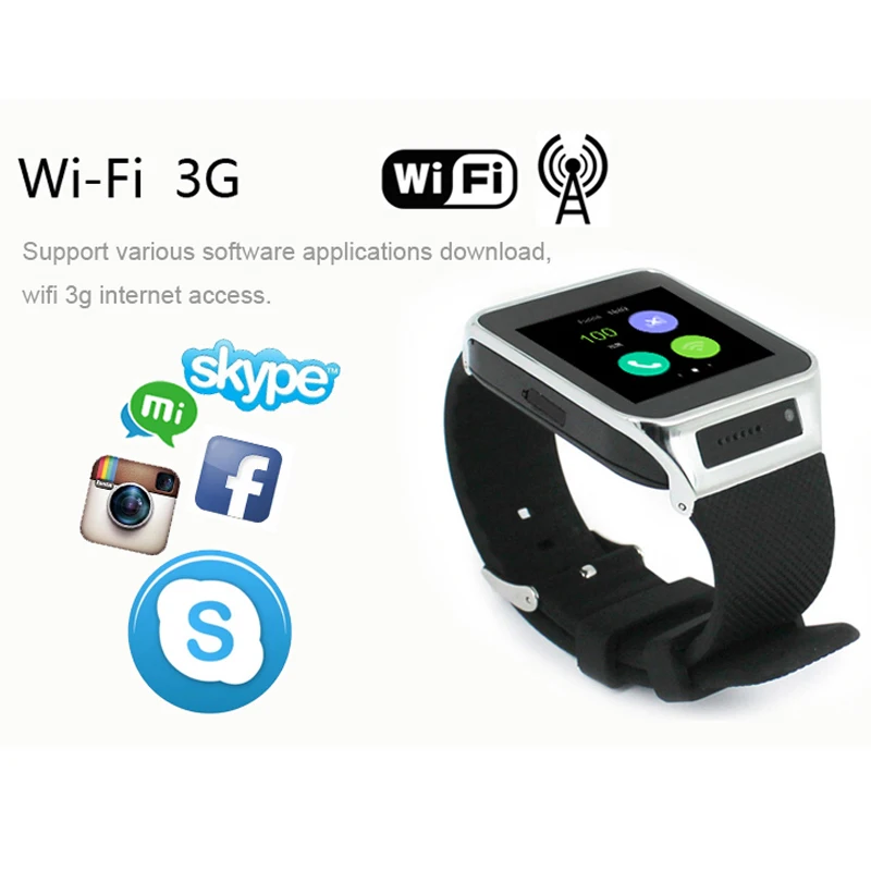 Celiadwn Android Smart watch GW06 3G 1.54 inch Smartwatch Camera SIM TF Card Clock Phone With GPS WIFI Web Browser PK x01 | Электроника