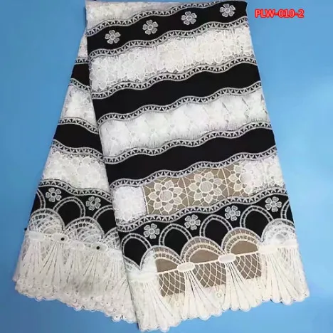 White&ampmaroon African guipure lace fabric with shadda bazin riche getzner combination 5yards/pcs for sewing dress Apr-5-2018 | Дом и сад
