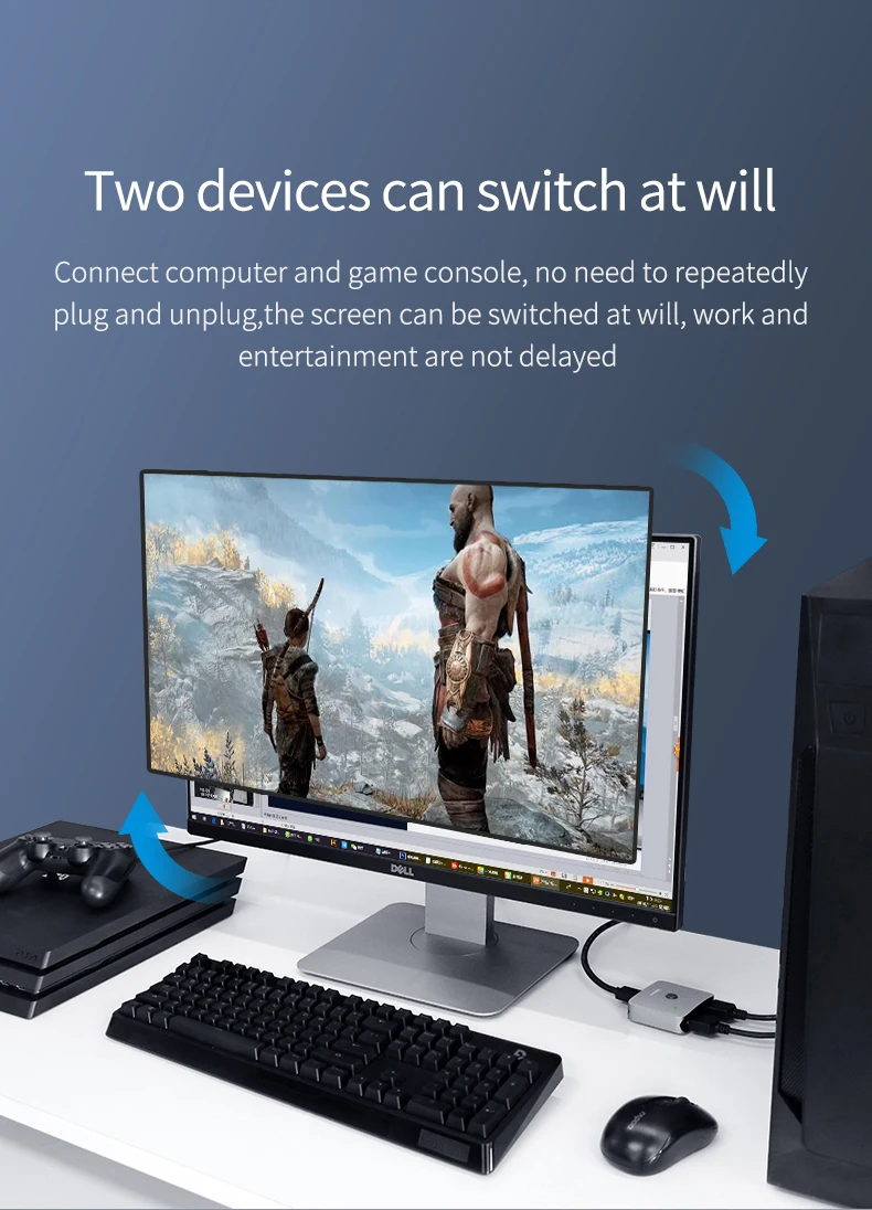 Hagибис HDMI переключатель Bi-Direction 2,0 HDMI 4 k@ 60Hz коммутатор 1x2/2x1 адаптер 2 в 1 out конвертер для PS4/3 tv Box HDMI разветвитель