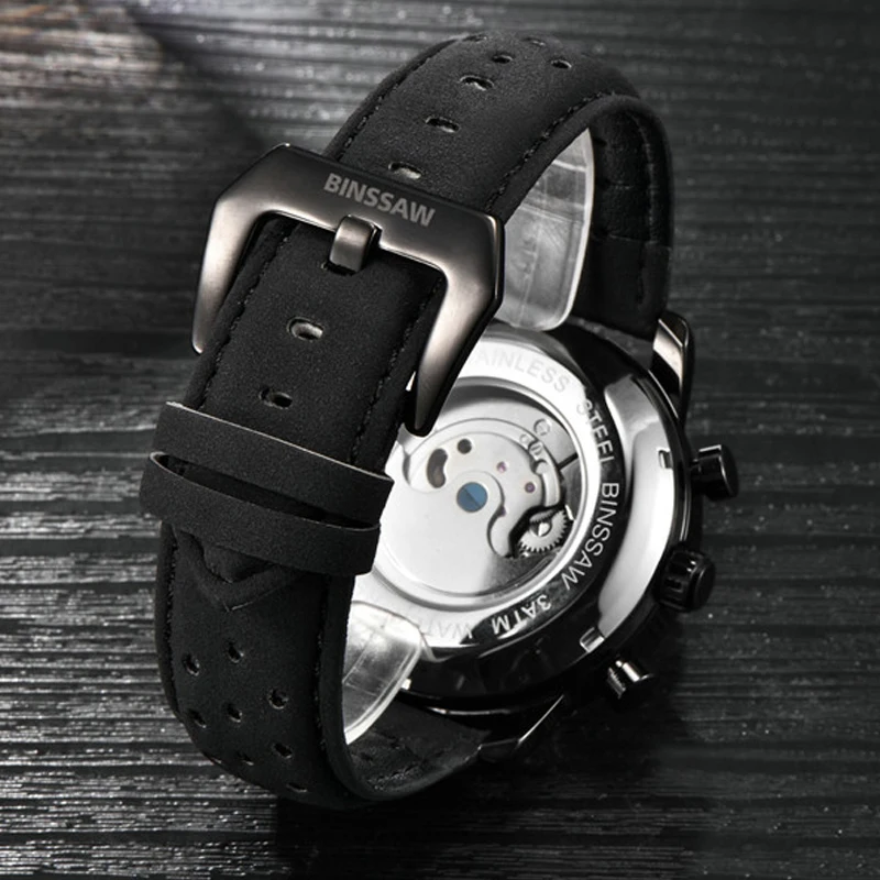 BINSSAW Мужские автоматические механические часы Tourbillon модные брендовые