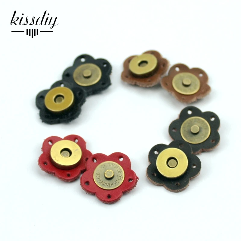 KISSDIY 16 шт. Сливовая кожа Магнитная кнопка Пряжка ручной работы Hasp для DIY кошелек сумка, DIY украшение кнопка