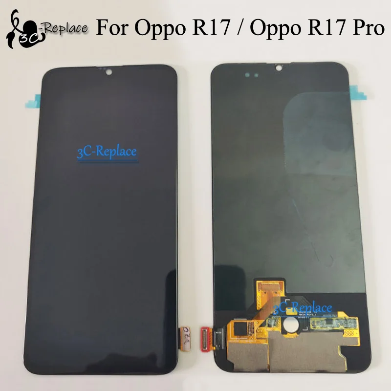 Черный 6,4 дюйма для Oppo R17/Oppo R17 Pro/Oppo RX17 Pro Глобальный ЖК-дисплей кодирующий преобразователь сенсорного экрана в сборе Замена