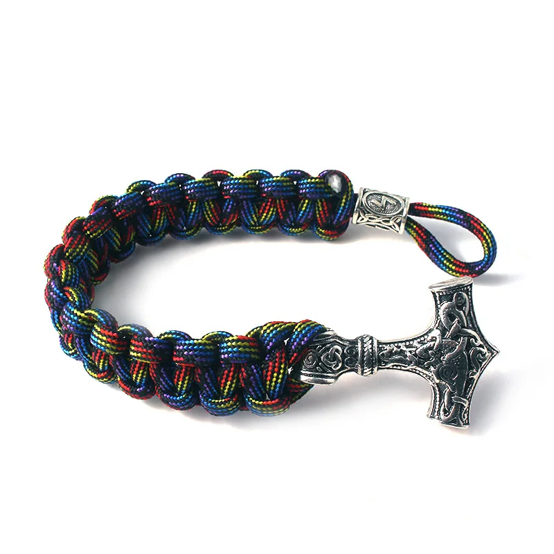 B69-3 Ручной работы винтажный норвежский викинг Якорь Шарм Braceletes индийские ювелирные браслеты браслет манжета для женщин мужчин модные аксессуары - Окраска металла: B69-3
