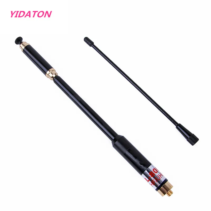 

Двухдиапазонная телескопическая антенна YIDATON AL-800 SMA Female 144/430MHz с высоким коэффициентом усиления для Puxing KWD HYT BAOFENG Quansheng