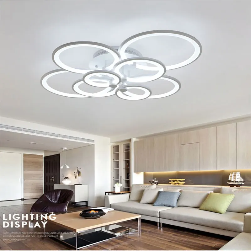 

LukLoy Modern Simple Living Room Pattern Led Ceiling Chandelier Personality Creative Acrylic Dimming Bedroom Lighting Fixtures