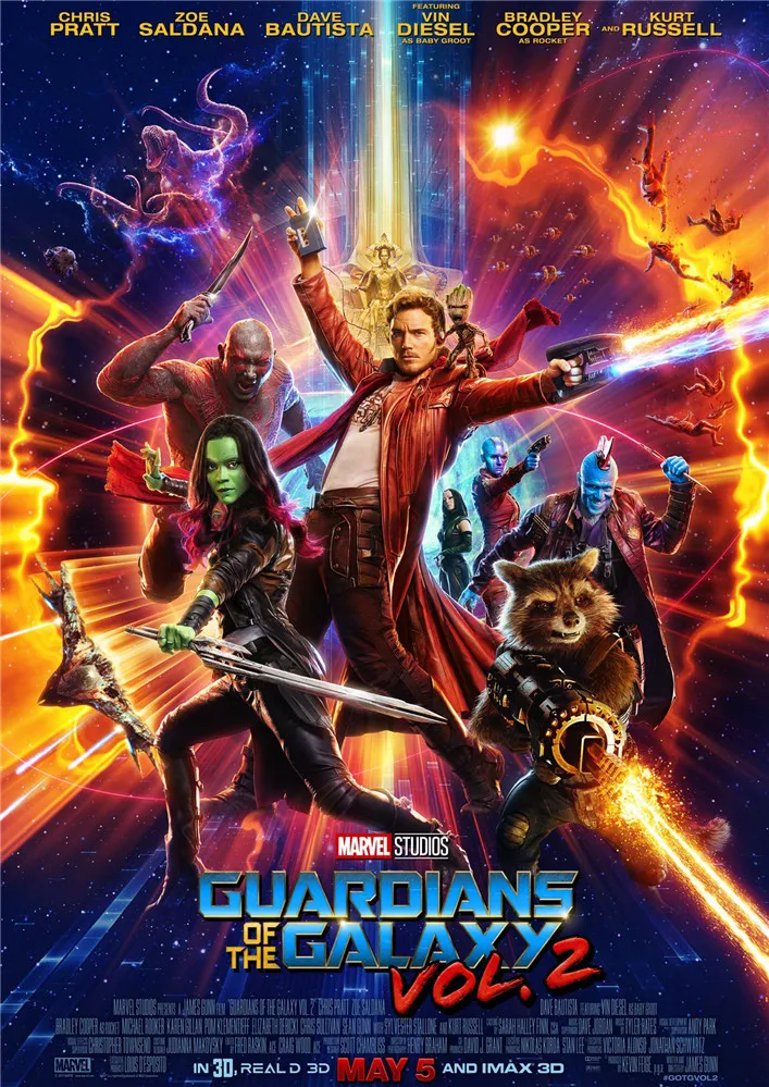 Guardians of the Galaxy Posters Vivid Color White Coated Paper Prints Home Decoration free shipping