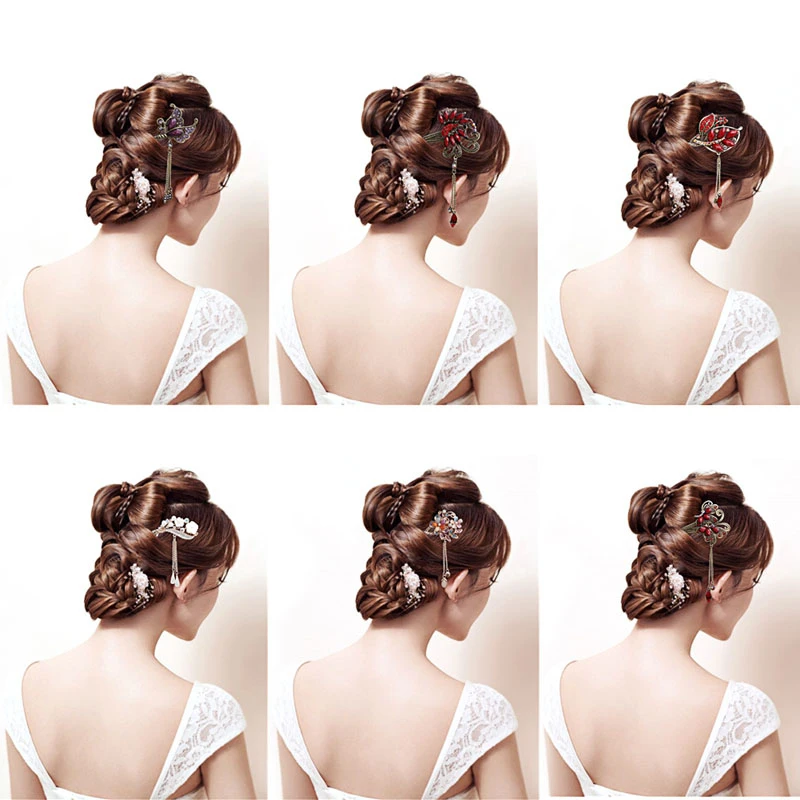 Женская заколка для волос в стиле ретро элегантные стразы аксессуары