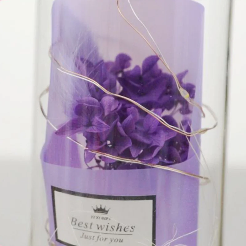 Букет гортензии Подарочная коробка светящийся стеклянный букет бутылка День