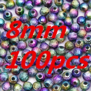 8mm 100pcs Смешанные/серебро/золото/Радуга скраб акриловый шар 4/6/8/10/12/20 мм бусинки цвета космической пыли для подвесок для изготовления ювелирных изделий ремесла Сделай Сам - Цвет: 8mm 100pcs
