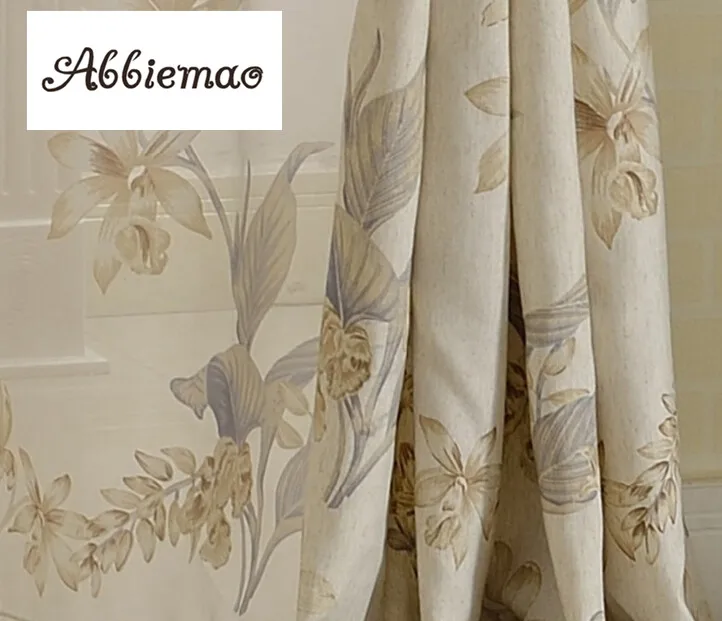 Abbiemao Лилия печать пасторальная льняная хлопковая занавеска американская