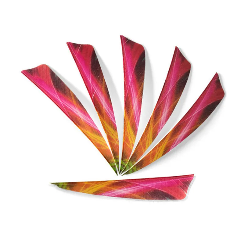 Color7 50pcs 4inch Arrow Feathers Colorful Natural Turkey Feather Right Wing Fletches Vanes For Hunting Shooting Arcehry Accessories - Цвет: Color7