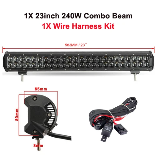 23inch 240 with wire SufeMotec 4D 20 23 28 36 дюймов 210 Вт 240 Вт 300 Вт 390 Вт 480 Вт светодиодный рабочий светильник для внедорожников, 4WD лодок, внедорожников, ATV лодок, вождения - Цвет: 23inch 240 with wire