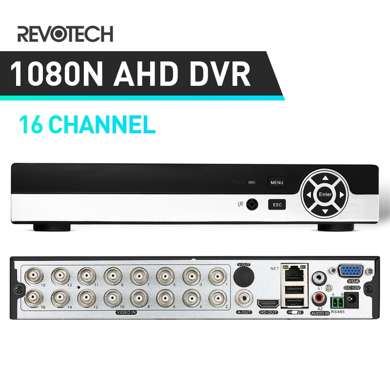 

5-в-1 Hybird DVR 1080N AHD DVR 16-канальный видеорегистратор H.264 16-канальный 1080P NVR для CCTV AHD-камеры и IP-камеры