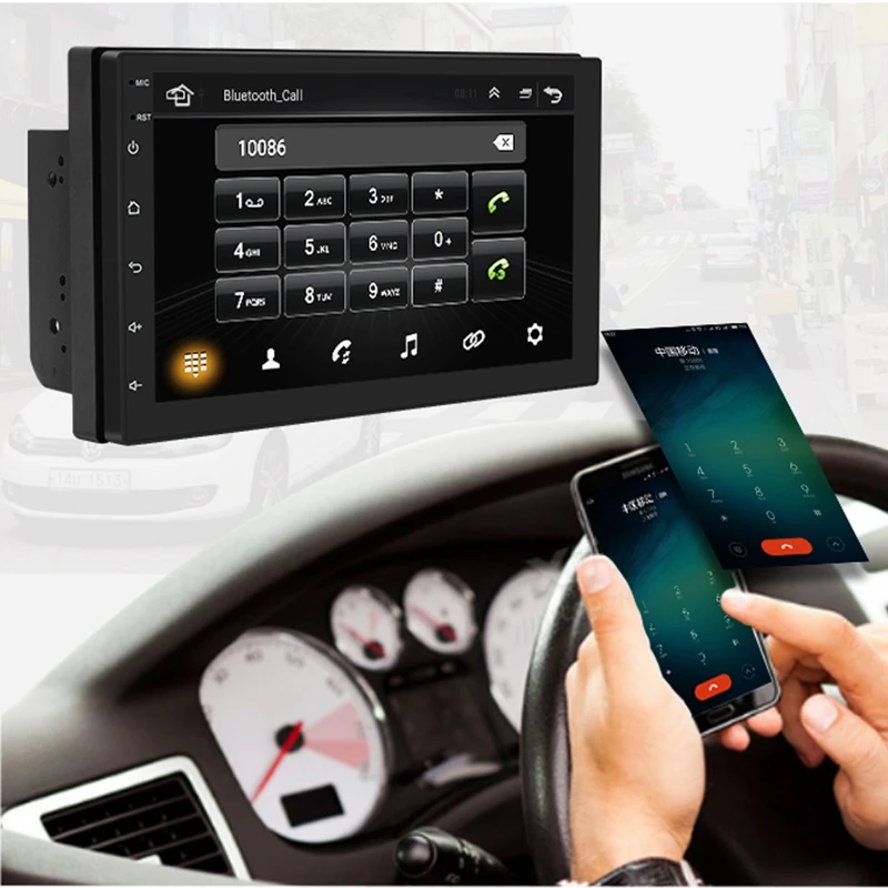 7 дюймов Android8.1 2 Din автомобильный DVD Радио мультимедийный плеер gps навигация универсальный для Ni-ssan peugeot toyota doble Din Авторадио