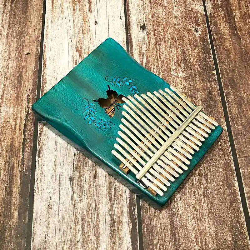 Акустическая клавиатура Kalimba 17 клавиш с синей бабочкой набором