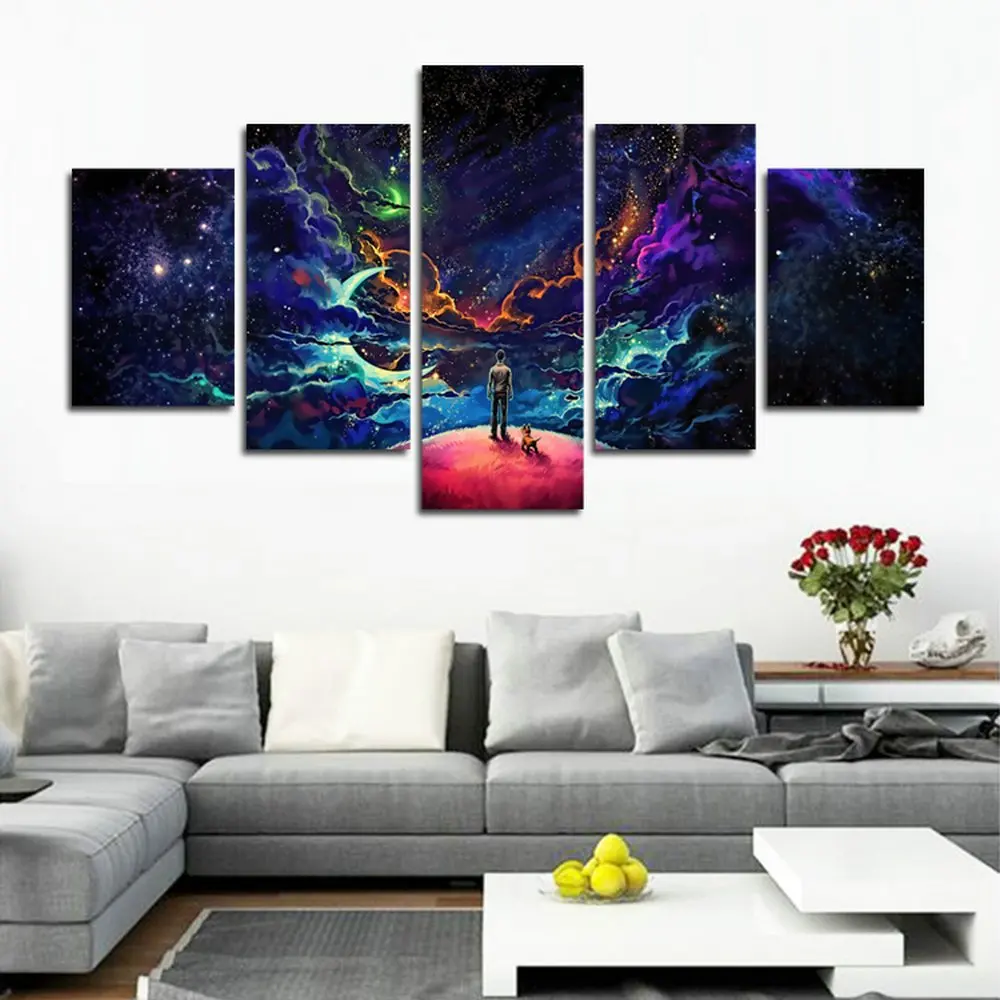 5 панелей холст принты Звездные стены искусство пейзаж картины для спальни