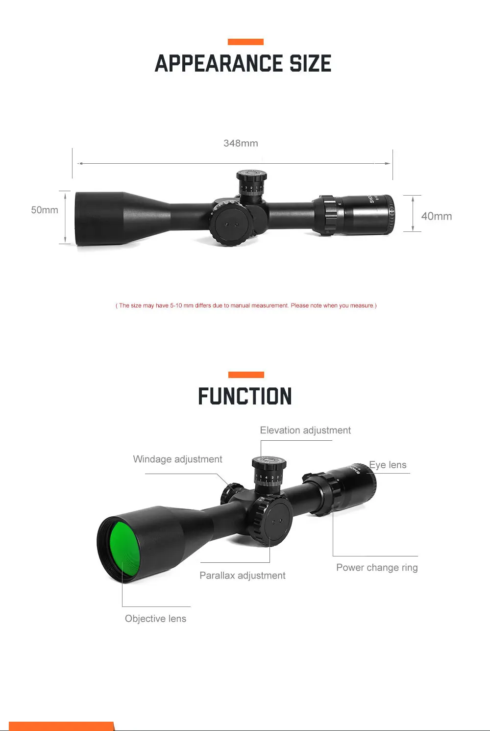 LUGER 6-18X50 охотничий прицел с длинным глазом Mil Dot Crosshair Тактический оптический прицел оптические прицелы для снайперская винтовка для страйкбола пушки