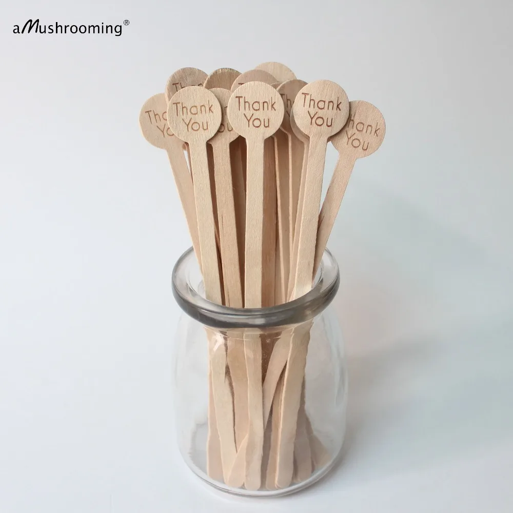 100 г. спасибо Гравированные деревянные палочки для перемешивания