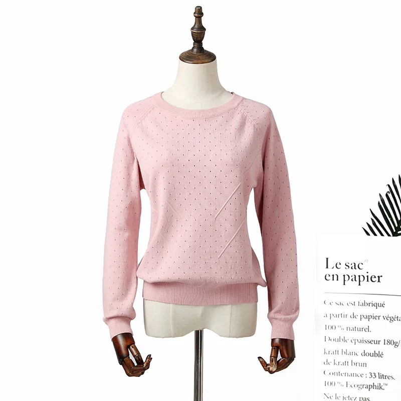 Women pullovers dot knitted sweater long sleeves basic o-neck winter Knit tops warm Korean Style tricot new female Женская одежда