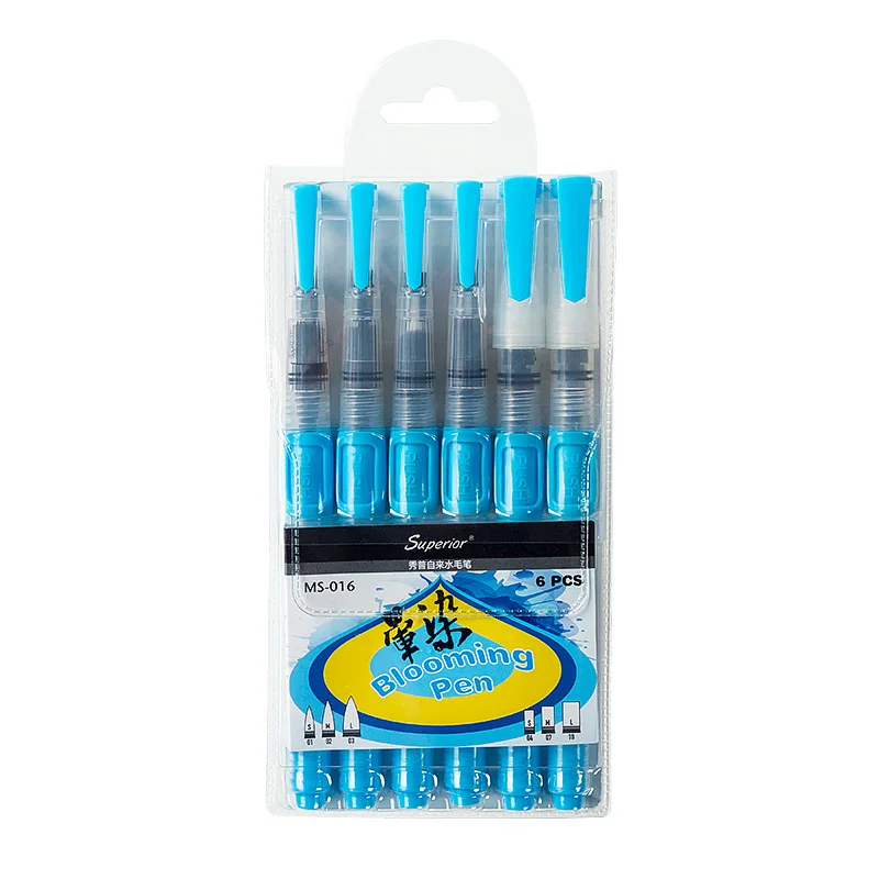 Blue 6 packs Улучшенный 3/6 шт большой объем для воды для хранения кисть Мягкая глава Картина кисти Твердые акварельные companion товары для рукоделия - Цвет: Blue 6 packs