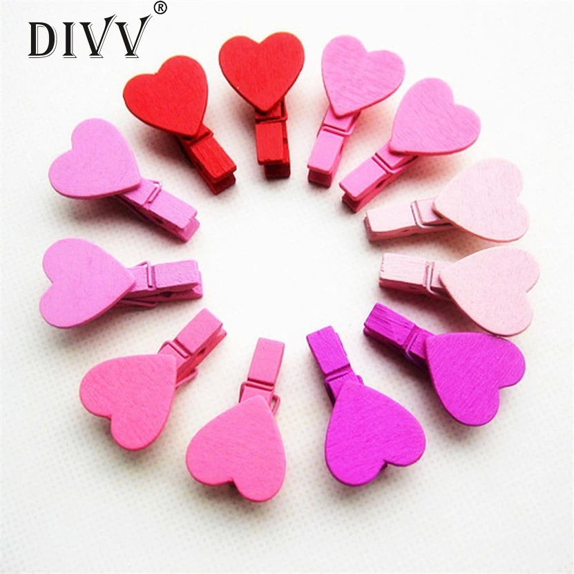 12 шт. Деревянные Прищепки для фотобумаги в виде сердца|clothes pegs|mini wooden pinpeg clothes |