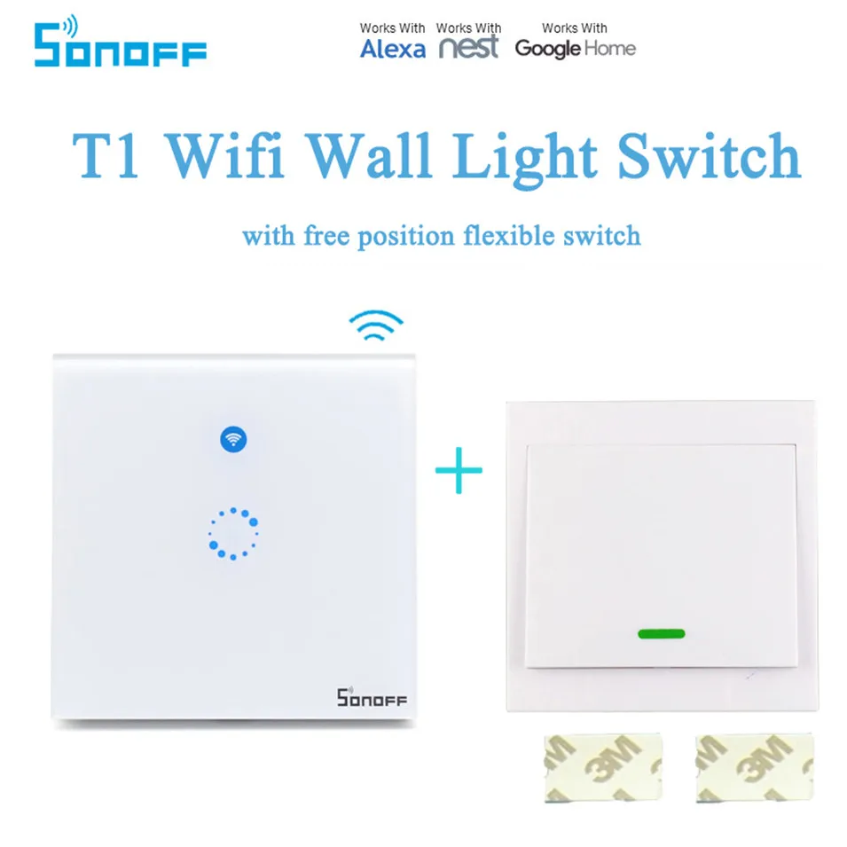 Новое поступление Sonoff T1 1 Gang 2 way WiFi умный сенсорный переключатель RF Управление