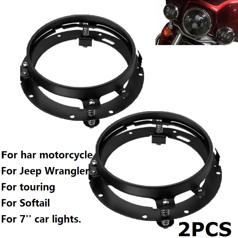 

2PCS Mounting Bracket for 7 inch LED Headlight Round Ring for 7'' headlamp mount Lamp Holder For Jeep Wrangler JK TJ Motorcycle