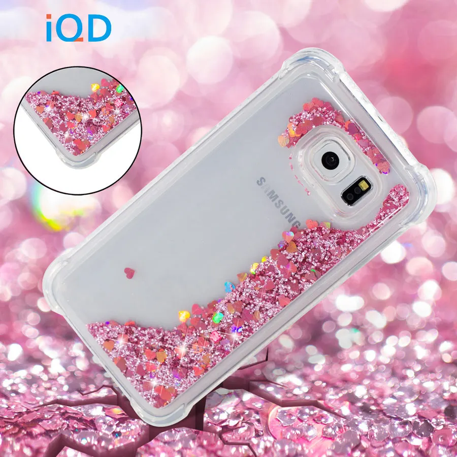 

IQD Glitter Case for Samsung Galaxy S9 S8 Plus S7 S6 Edge S5 Cover Soft Bling Luxury Sparkle Heart Quicksand Rhinestone Cases