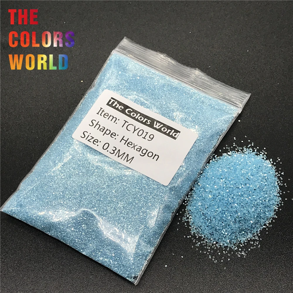 Блестки для ногтей TCY019 быстрое синее покрытие Шестигранная форма украшение гель