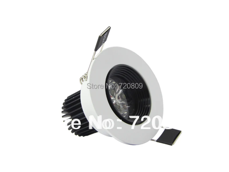 Free Shipping 10pcs/lot Small 3w LED Ceiling Lamp Anti-Glare Downlight with Glass lens Pure/Warm White AC85-265v