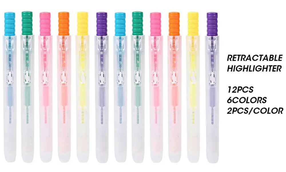 12pcs Mix Click M& G 12 шт./набор Muji стиль маркер ручка японский канцелярские Флуоресцентный цвет маркер милый каваи для школьных принадлежностей - Цвет: 12pcs Mix Click