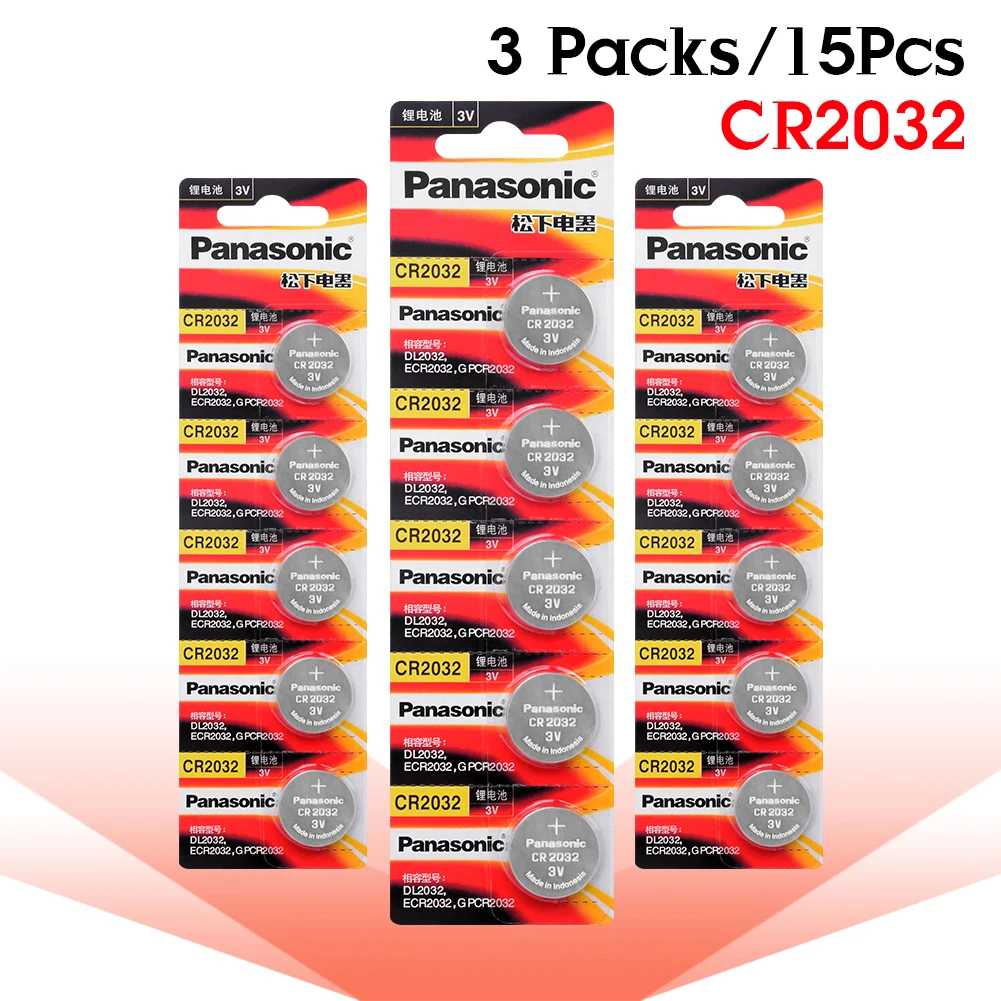 PANASONIC cr2032 cr 2025 cr2016 3v кнопка 15 шт. абсолютно аккумулятор для сотового монет батареи для часов компьютера